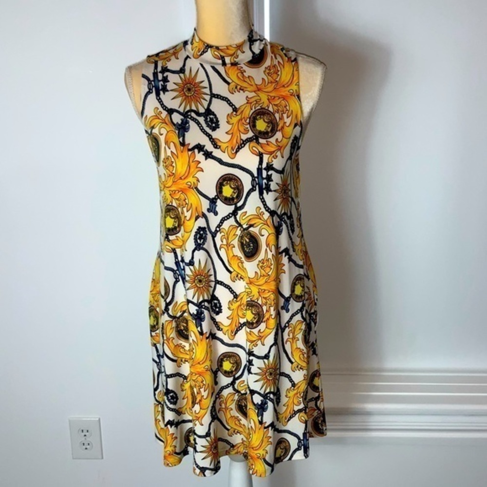 C Christian Los Angeles Versace Inspired Sleeveless Mini Dress Size Small
